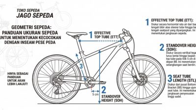 Cara Tim Jago Sepeda mengukur Effective Top Tube, Standover Height, Seat Tube Lenght